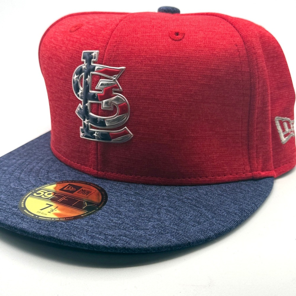 New Era 59FIFTY St. Louis Cardinals 4th of July MLB Fitted Hat Size 7 1/2 Red